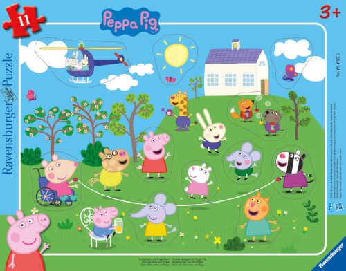 Ravensburger® Rahmenpuzzle Peppa Pig - Seilspringen mit Peppa Wutz, 11 Teile