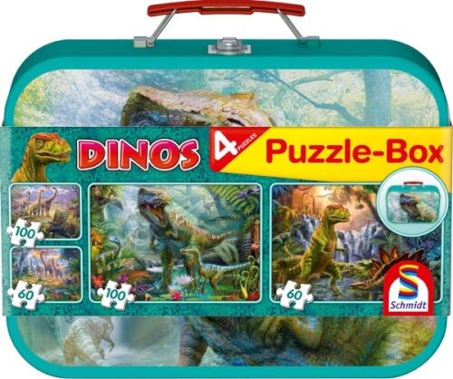 Schmidt Puzzle - Dinos, Puzzle-Box 2x60 2x100 Teile