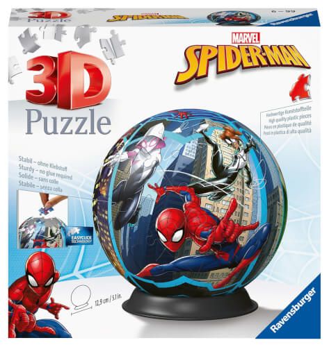Ravensburger® 3D Puzzle - Puzzle-Ball Spiderman, 72 Teile