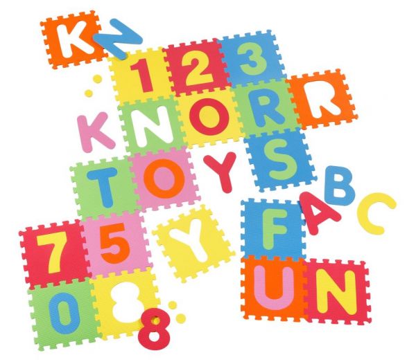 Knorrtoys - Puzzlematte Alphabet + Zahlen, 36-Teilig