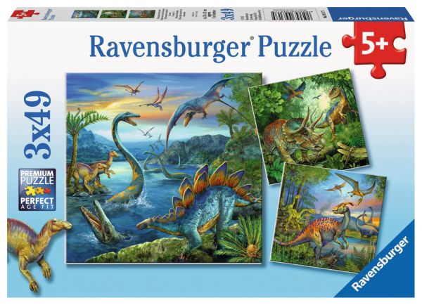 Ravensburger® Puzzle - Faszination Dinosaurier, 3x49 Teile