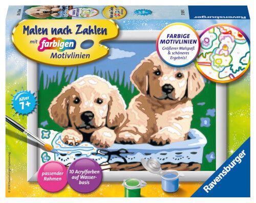 Ravensburger® Malen nach Zahlen - Süße Hundewelpen
