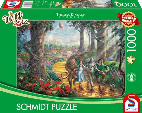 Schmidt Spiele Puzzle Thomas Kinkade - DC Wizard of Oz, Follow The YELLOW BRICK ROAD®, 1000 Teile