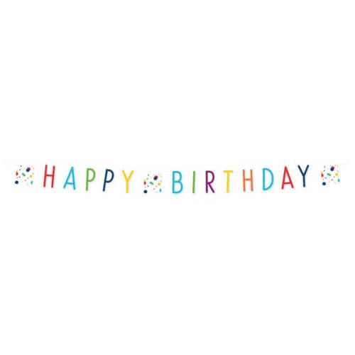 amscan® Confetti Birthday - Partykette Papier, 180 x 13,8 cm