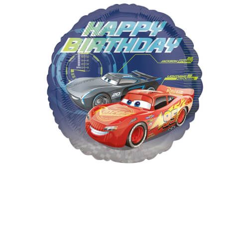 amscan® Cars - Happy Birthday Folienballon rund, Ø 43 cm