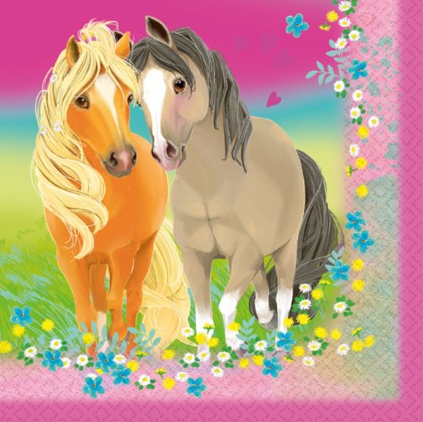 amscan® Pretty Pony - 20 Servietten, 33 x 33 cm