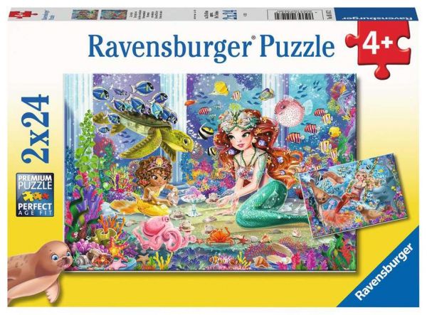 Ravensburger® Puzzle - Zauberhafte Meerjungfrauen, 2x24 Teile
