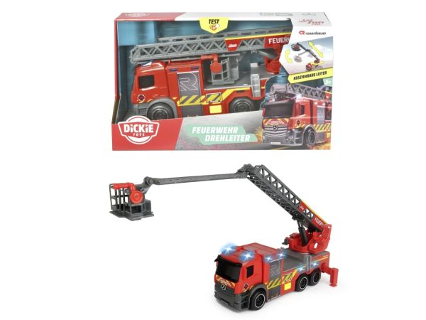 Dickie Toys - Feuerwehr Drehleiter, 23 cm mit Licht & Sound