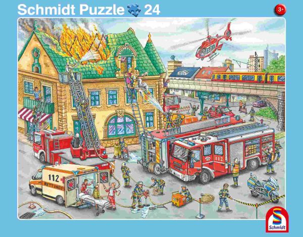 Schmidt Puzzle - 2er Set Rahmenpuzzle Feuerwehr + Polizei