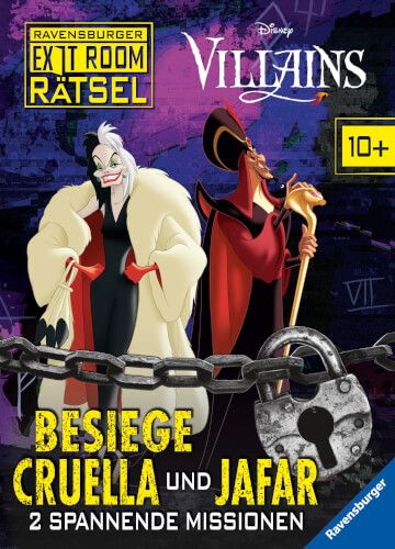 Ravensburger® Bücher Exit Room Rätsel - Besiege Cruella und Jafar