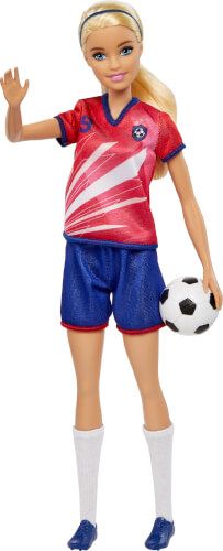 Barbie® Fußballspielerin-Puppe, blond, Trikot mit der Nummer 9