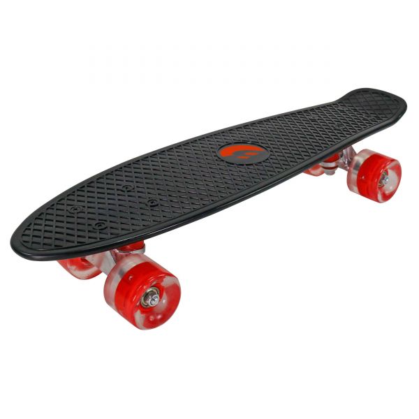 BEST Sporting - Skateboard LED 57x15cm, schwarz