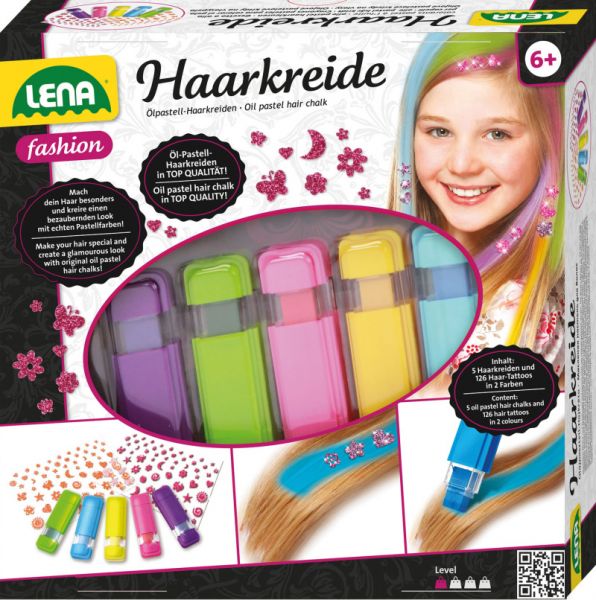 Lena - Haarkreide Set mit coolen Farben und über 100 Tattoos