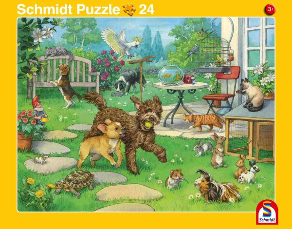 Schmidt Puzzle - 2er Set Rahmenpuzzle Haustiere + Heimische Tiere