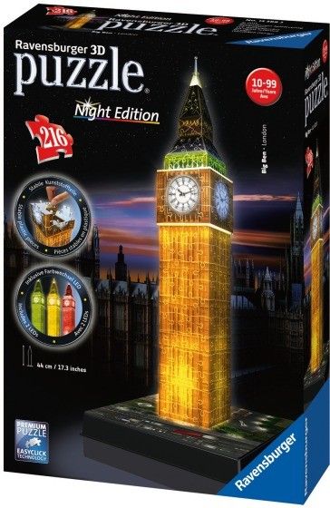 Ravensburger® 3D Puzzle - 3D Big Ben bei Nacht 216 Teile