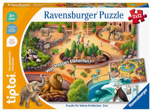 Ravensburger® tiptoi® Puzzle für kleine Entdecker - Zoo 2 x 12 Teile