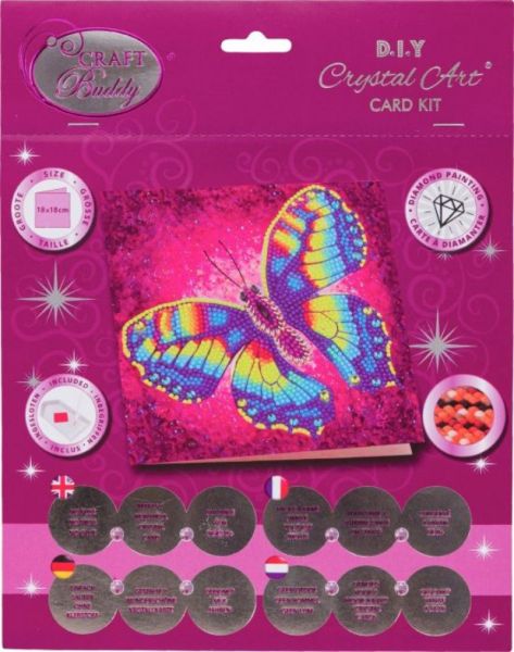 Vedes Crystal Art - Grußkarte Schmetterling 18x18 cm