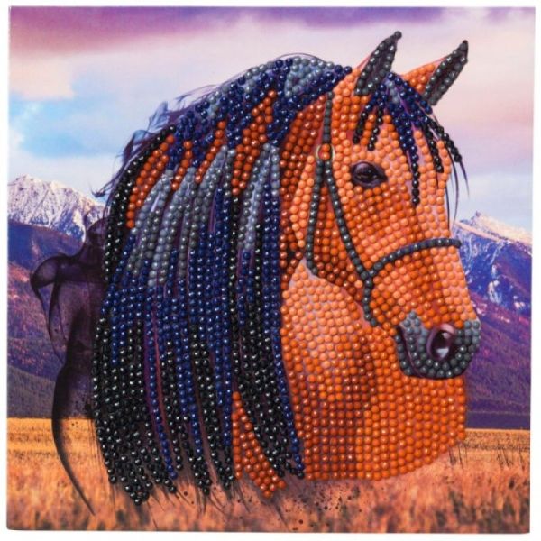 Vedes Crystal Art - Grußkarte Pferd 18 x 18 cm