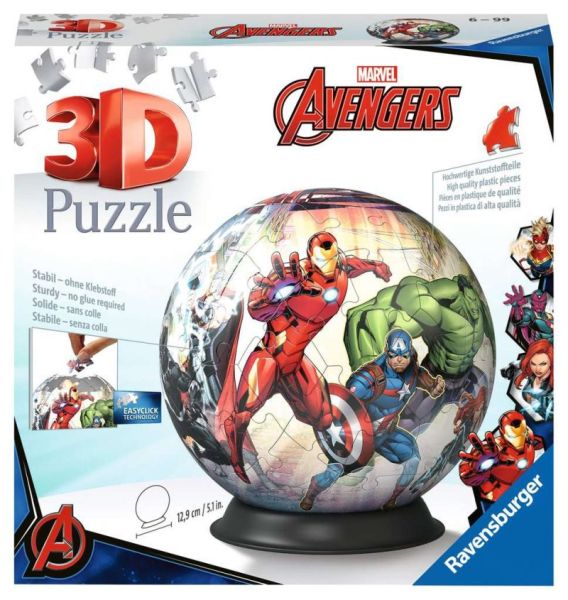 Ravensburger® 3D Puzzle - Puzzle-Ball Avengers, 72 Teile