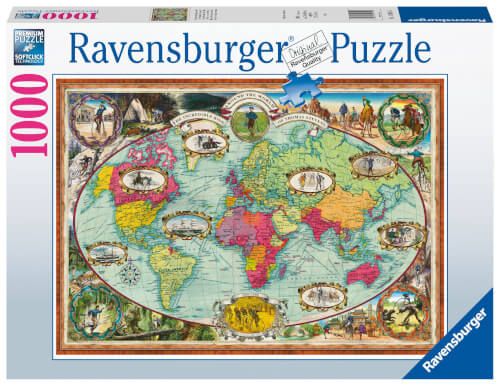Ravensburger® Puzzle - Mit Fahrrad um die Welt, 1000 Teile