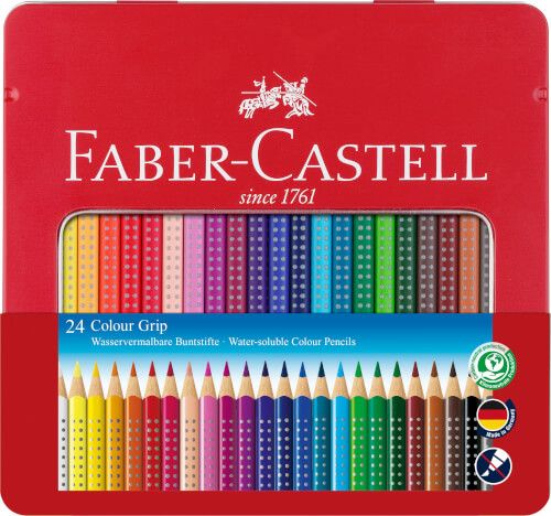 Faber-Castell - Buntstifte Colour Grip, 24er Metalletui
