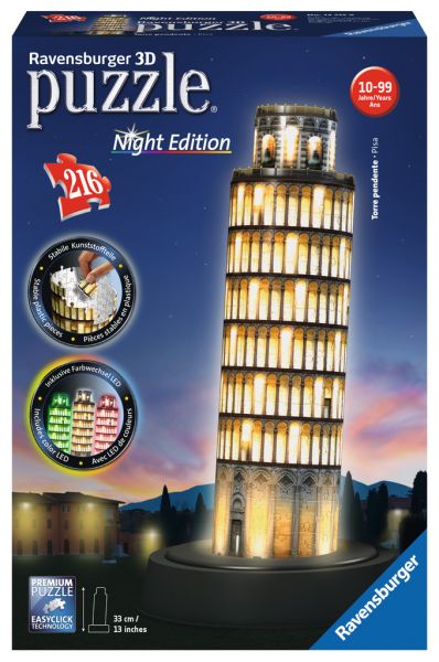 Ravensburger® Puzzle - Schiefer Turm von Pisa bei Nacht