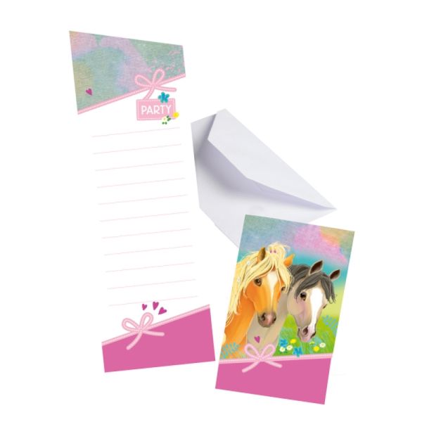 amscan® Pretty Pony - 8 Einladungskarten mit Umschlägen