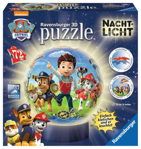 Ravensburger® Puzzle - Nachtlicht Puzzleball Paw Patrol, 72 Teile