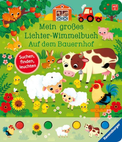 Ravensburger® Bücher - Mein großes Lichter-Wimmelbuch: Auf dem Bauernhof