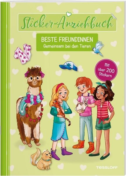 Tessloff Sticker-Anziehbuch - Beste Freundinnen, Gemeinsam bei den Tieren