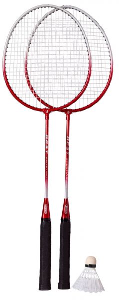 BEST Sporting - Badminton Spiel Garnitur 2er, rot/silber