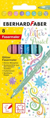 Eberhard Faber - Glitzer Fasermaler Pastell, 8er Set