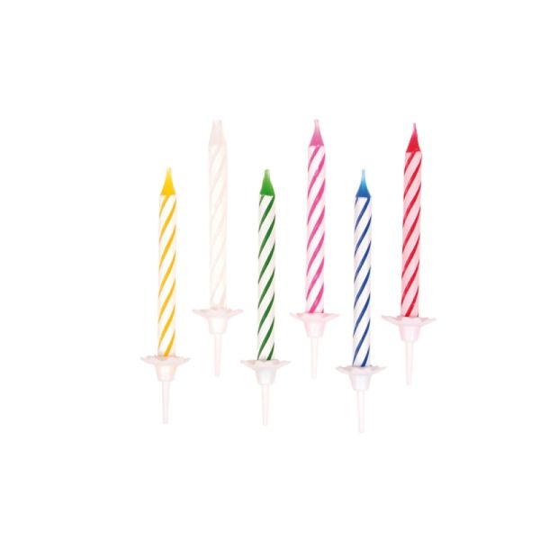amscan® - 24 Geburtstagskerzen, farbig sortiert