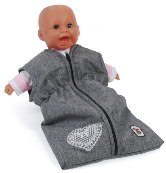 Chic 2000 - Puppen-Schlafsack, grau Herz