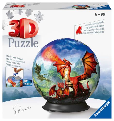 Ravensburger® 3D Puzzle - Puzzle-Ball Mystische Drachen, 72 Teile