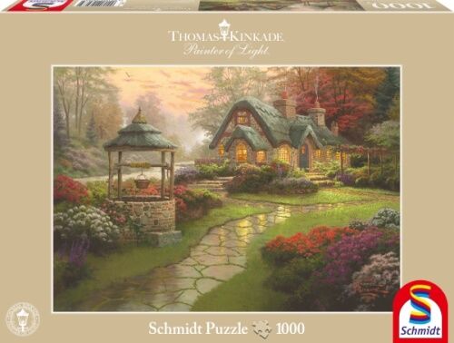 Schmidt Spiele Thomas Kinkade - Puzzle Haus mit Brunnen 1000 Teile