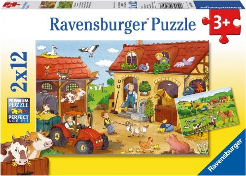 Ravensburger® Puzzle - Fleißig auf dem Bauernhof, 2x12 Teile