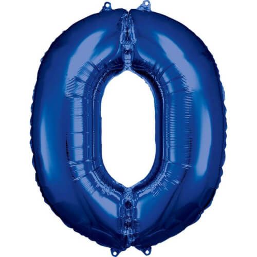 amscan® - Folienballon Große Zahl 0 Blau, 66 x 88 cm