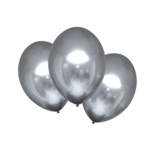 amscan® - 6 Latexballons Satin Luxe Platinum, 27,5 cm