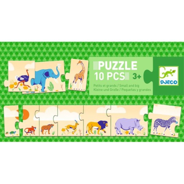 DJECO Lernspiele - Puzzle Klein & Groß, 10 Teile