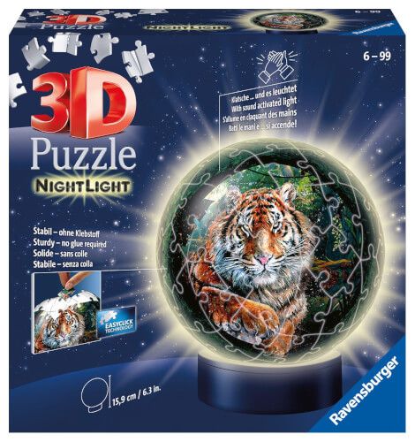 Ravensburger® 3D Puzzle - Nachtlicht Raubkatzen, 72 Teile