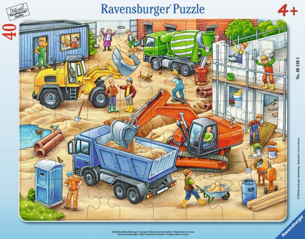 Ravensburger® Puzzle - Große Baustellenfahrzeuge, 40 Teile