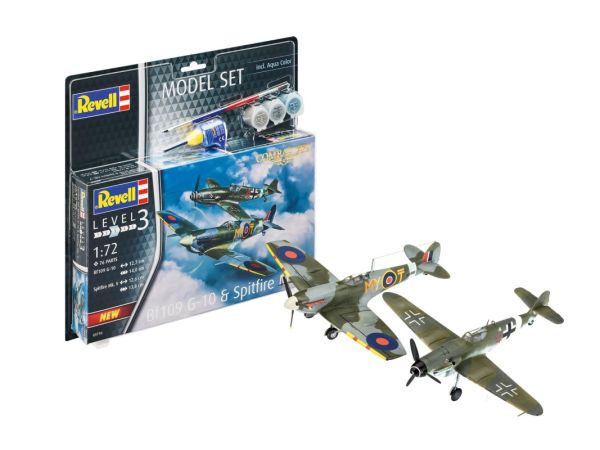 Revell Modellbau Combat Set - Model Set Bf109G-10 &