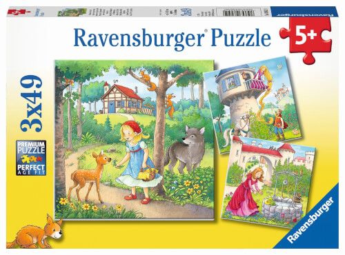 Ravensburger® Puzzle - Rapunzel, Rotkäppchen & Froschkönig, 3x49 Teile