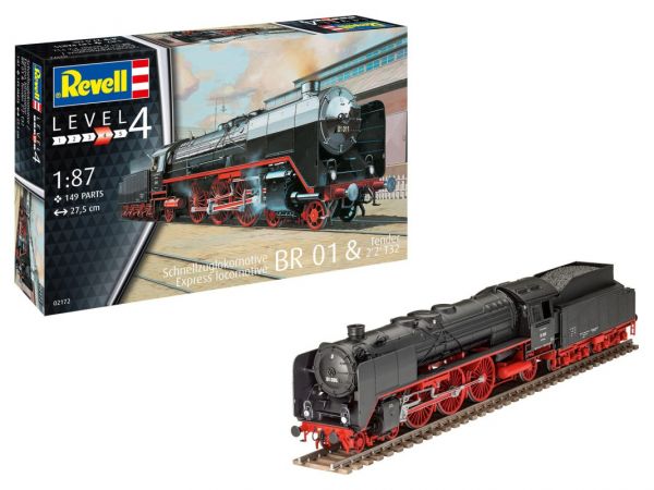 Revell Modellbau - 1:87 Schnellzuglokomotive BR 01 & Tender 2'2' T32