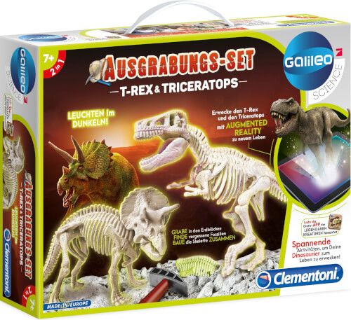 Clementoni Galileo - Ausgrabungsset T-Rex und Triceratops