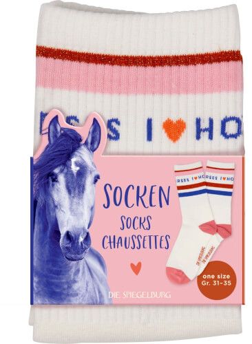 I LOVE HORSES - Socken College, one size (Gr. 31-35)