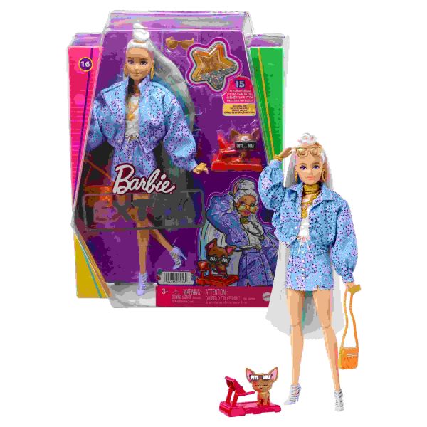 Barbie® Extra - Puppe mit hellblauem Rock & Jacke