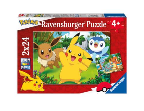 Ravensburger® Kinderpuzzle - Pikachu und seine Freunde, 2 x 24 Teile