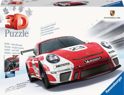 Ravensburger® 3D Puzzle - Porsche 911 GT3 Cup im Salzburg Design, 108 Teile